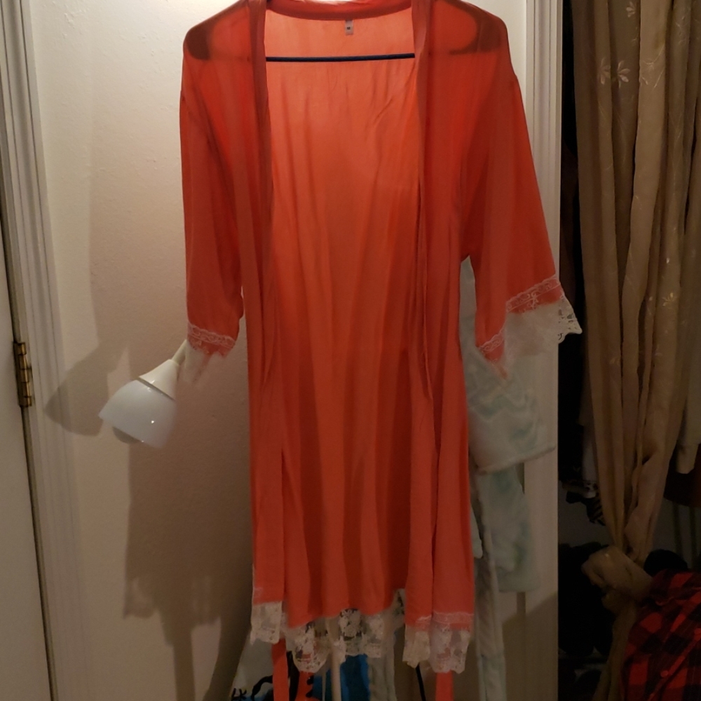 Pink Lacey robe